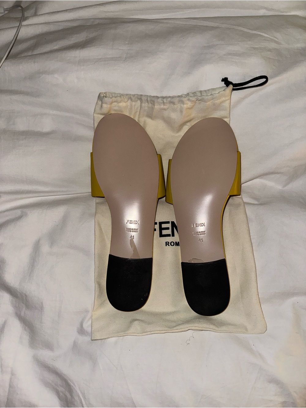 Fendi Baguette FF Leather Slides - Picture 3 of 4